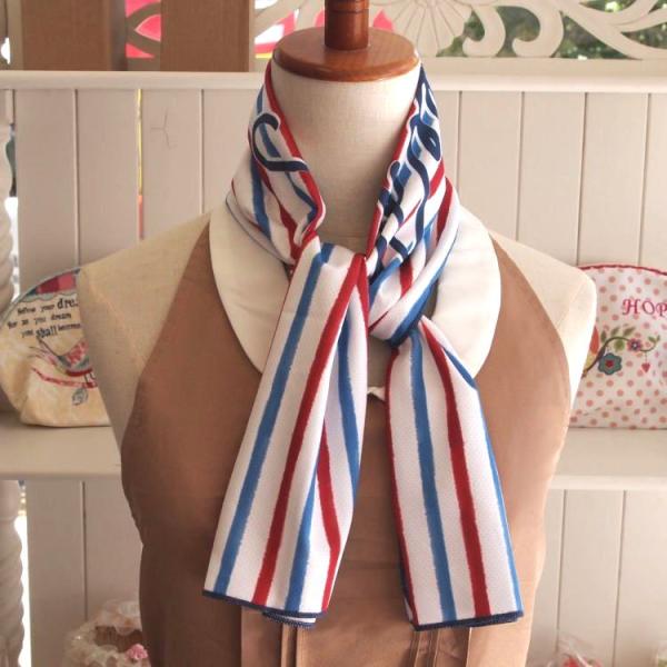 メール便で送料無料！濡らして振ってひんやり冷たい！ウェーブクールタオル【ボーダー】