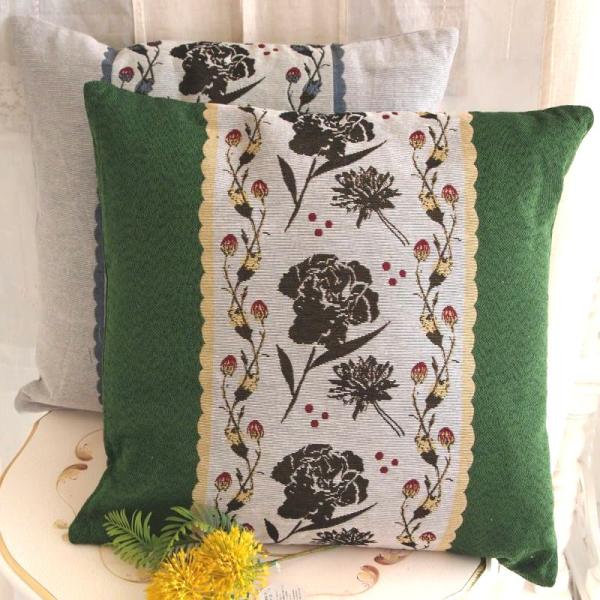 シェニールジャガード生地のやわらかな質感！ロッコ クッションカバー（中身別売り）【フラワー】　※メール便可