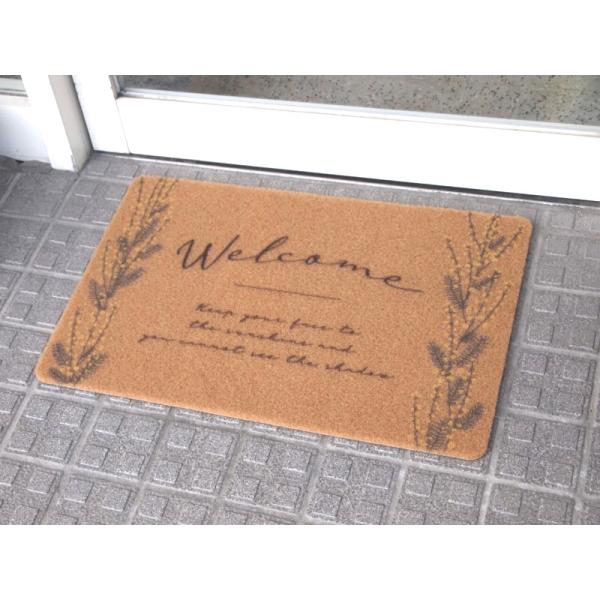 送料無料！厚みのない玄関マット ブロッサドアマット 60cm×40cm×0.8cm【ミモザ】