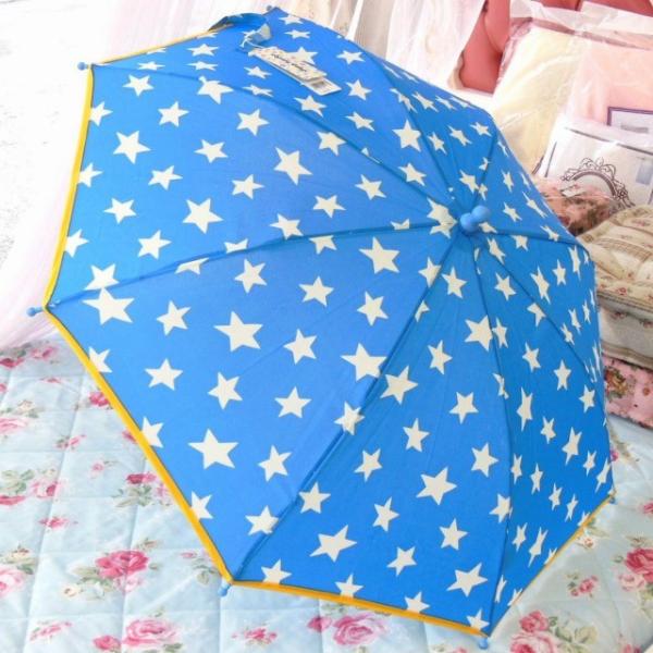 安全なノーハジキタイプの幼稚園児傘！キッズスター 手開き45cm【水色】