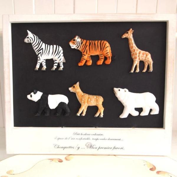 ３個選んで1000円ポッキリ！手作業で木彫りされた可愛いマグネット【アニマル マグネット３個セット】