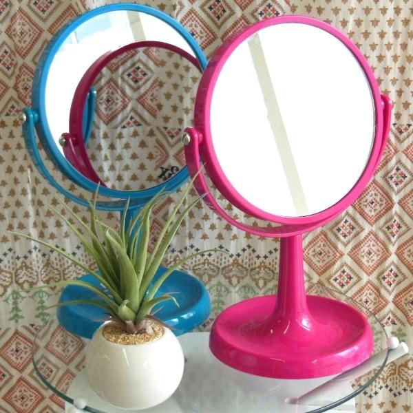 片面は便利な3倍拡大鏡！両面鏡の卓上ミラー！デスクトップスタンド