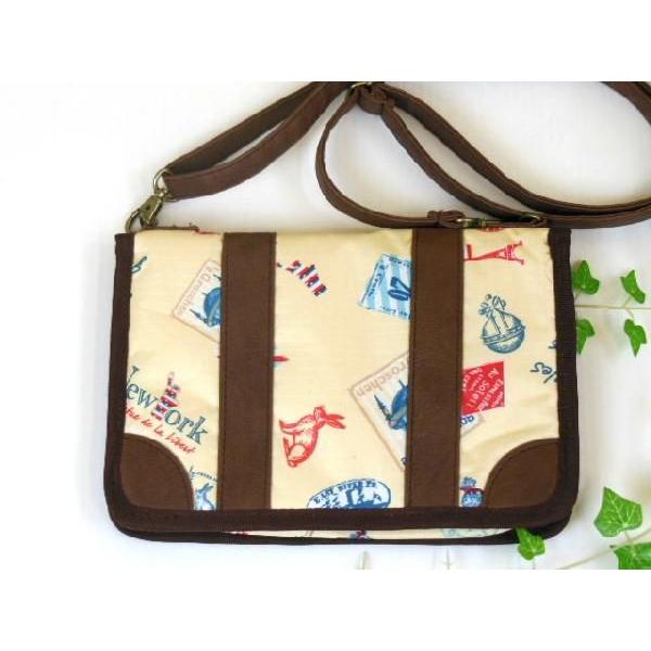 メール便で送料無料！1000円ポッキリ！トラベル平ショルダーバッグ【ベージュ】