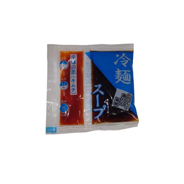 醤油ベースでたっぷり魚介の旨味を濃縮したスープ冷水140mlで薄めてご使用ください。キムチの素はお好みに応じて辛さを調節できます。原材料名：【スープ】砂糖（国内製造）、しょうゆ、食塩、醸造酒、たん白加水分解物、発酵調味料、カニエキス、ビーフ...