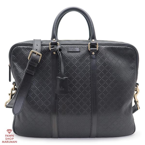 GUCCI（グッチ） ディアマンテ ブリーフケース 208463 レザー ブラック