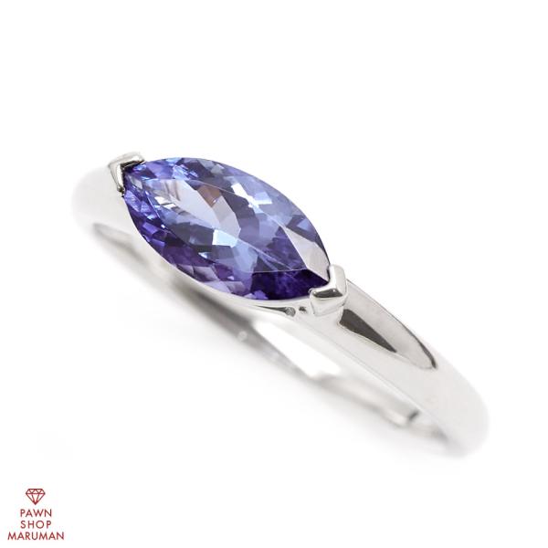 タンザナイトリング Pt950 タンザナイト 1.00ct #14 プラチナ 14号【丸