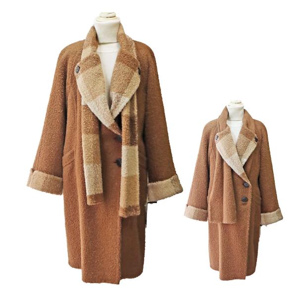 ウールコート アルパカ ブラウン 9号 ゆったり ビッグカラー Sanyo ソレイユ ミセス 個性的 レディースファッション 軽い 暖かい 送料無料 Out109 Soleil Marumi 通販 Yahoo ショッピング