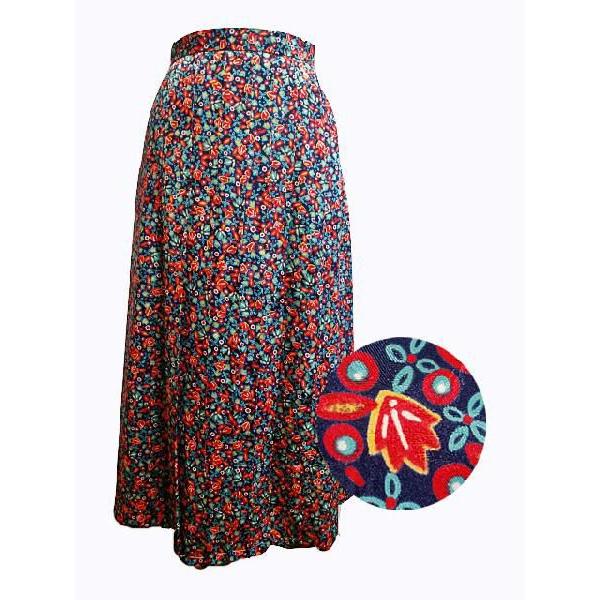 春夏 昭和レトロ スカート 13号 ネイビー 赤 レナウン Agasa 小花柄 R190 Sk Marumi 通販 Yahoo ショッピング