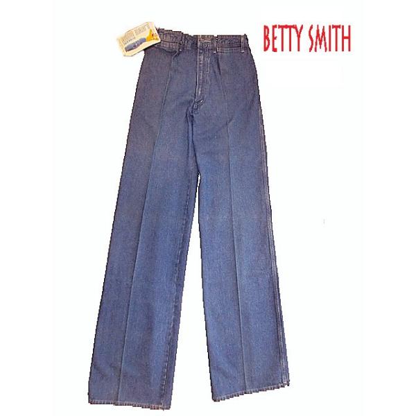昭和レトロ　ワイドパンツ　デニム　ベティスミス　BETTY　SMITH　28・29インチ　レディースファッション　６０年代７０年代