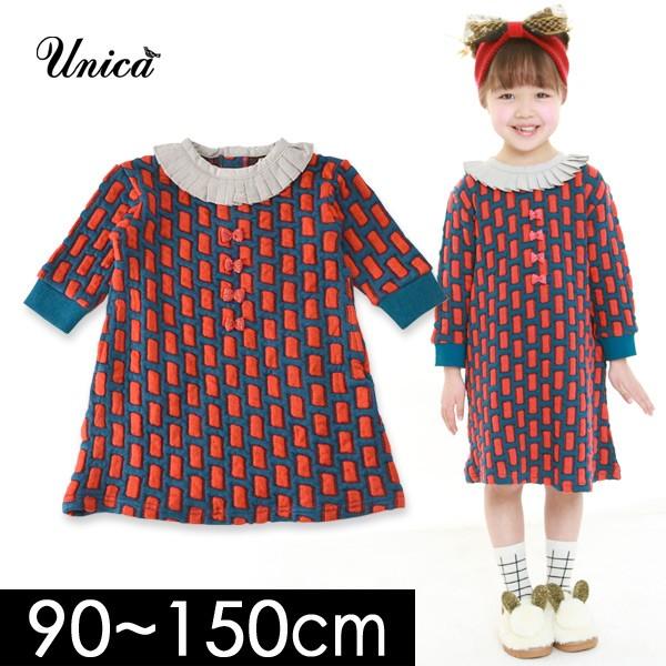 メール便不可 ユニカ 1 0157 Mg エリザベスカラーワンピース キッズ ベビー ジュニア トップス 長袖 ワンピ チュニック 総柄 ニット 子供服 Unica Marumiya World 通販 Yahoo ショッピング