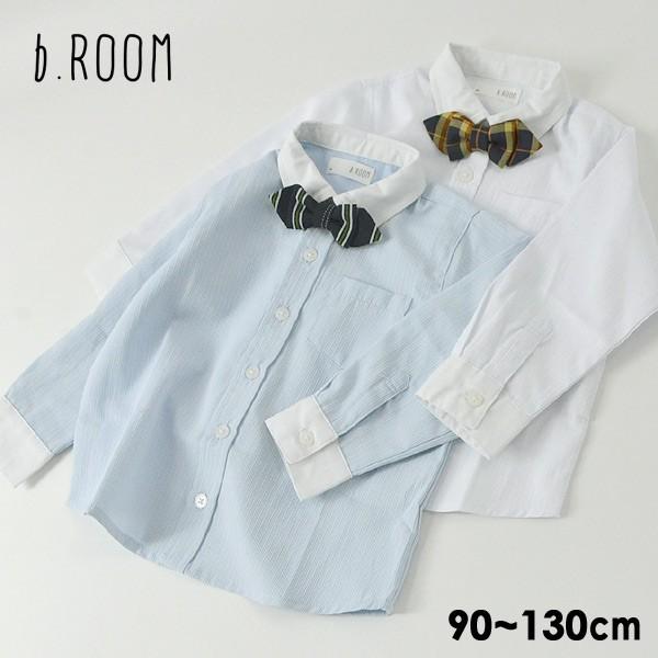 メール便可 ビールーム 13m 蝶ネクタイつきシャツ キッズ ベビー トップス 白シャツ 長袖 ベーシック ボタンダウン 入学式 卒園式 B Room Marumiya World 通販 Yahoo ショッピング