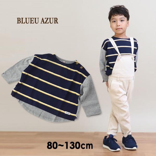 メール便可 ブルーアズール C 01 11m13 ワイドボーダー長袖tシャツ キッズ ベビー トップス Tシャツ 長袖 ロンt ゆったり Blueu Azur Marumiya World 通販 Yahoo ショッピング
