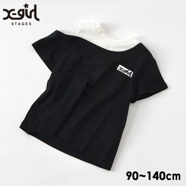 X-girl Stages エックスガールステージス Tシャツ カタアキレイヤード 