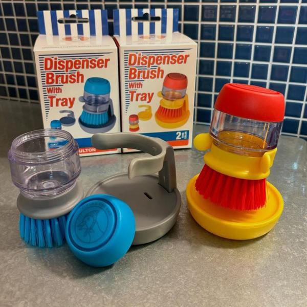 DULTON ダルトン DISPENSER BRUSH WITH TRAY ディスペンサー ブラッシュ ウィズ トレイ キッチン 掃除ブラシ 洗剤 シンク 食器 洗い物 ブラシ付き洗剤ボトル