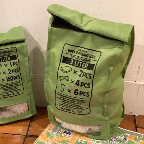 DULTON ダルトン RPET PACKING BAG M RPET パッキング バッグ M　旅行　小物入れ　下着入れ　ソックス入れ　使いやすい　整理　整頓　マジックテープ　おしゃれ