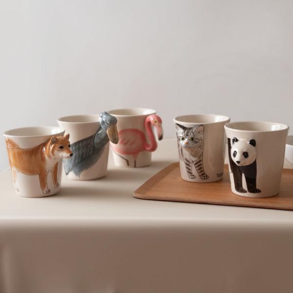 MEELARP CERAMIC ミーラープセラミック アニマルマグ マグカップ 動物 ハンドメイド 3D かわいい おしゃれ 可愛い 面白いマグカップ 犬 柴犬 ネコ パンダ