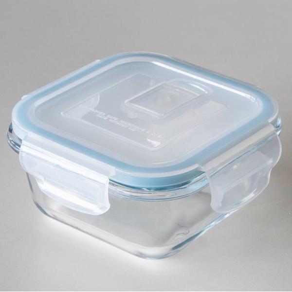 クリスタルガラス　大きめ　蓋付き容器 TAMAKI 蓋付きフードコンテナ スクエア 耐熱ガラス 密閉 保存