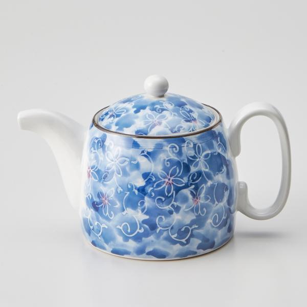 青い花柄の陶器ポット TAMAKI (1月10%OFF)TAMAKI 和の器 ポット ダミ小花 おしゃれ かわいい