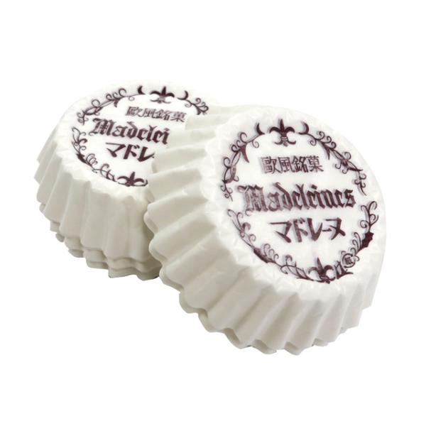 柄入りのオーソドックスなマドレーヌ紙ケースです。
