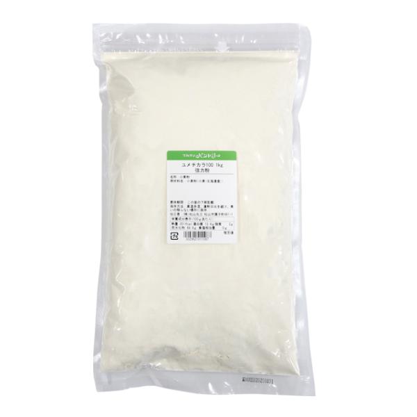 2025.2　製品名称が変更となりました！(旧：ゆめちから100)水分：14.3±1.0％　灰分：0.49±0.10％　粗蛋白：13.4±1.5％キメが細かくもっちりとした食感が特徴のゆめちからです！弾力が強く、ボリュームも出るので食パンに...