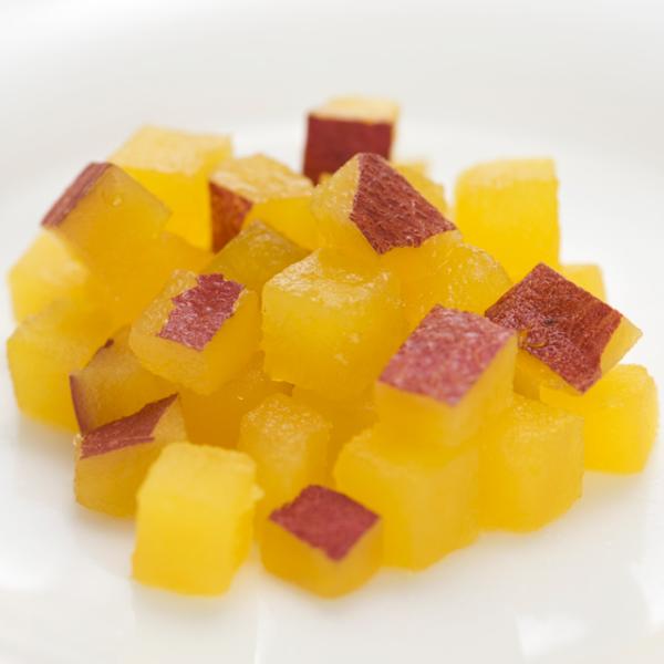 島県産なると金時芋を皮付きのままダイスカットにしました。パン生地に練り込んでアクセントにしたり、トッピングにもお使いいただけます。■製品規格Bx53±2° PH5.3以上