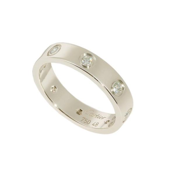 【磨き済み】 カルティエ ラブリング　K18　ホワイトゴールド　8号 磨き済み】 カルティエ ラブリング K18 ホワイトゴールド 8号