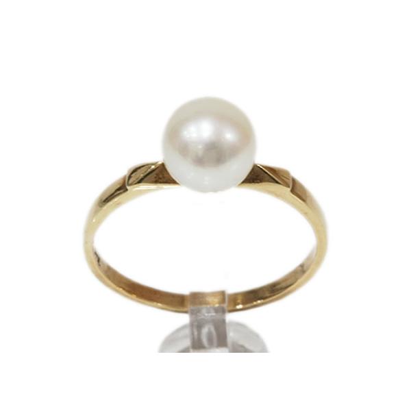 ミキモトアコヤ真珠K14リング MIKIMOTO ミキモト 7号 リング アコヤ真珠 7.6mm K14 WG