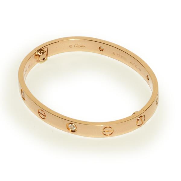 保証書☆Cartier カルティエ ラブブレスSM K18PG 天然ダイヤ LOVE（Cartier） 【美品！】保証書付 カルティエ CARTIER