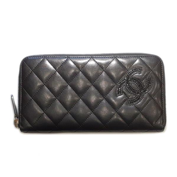 CHANEL シャネル CCロゴ マトラッセ ケース 財布 レザー 黒 marushin-shichi_bs-2095