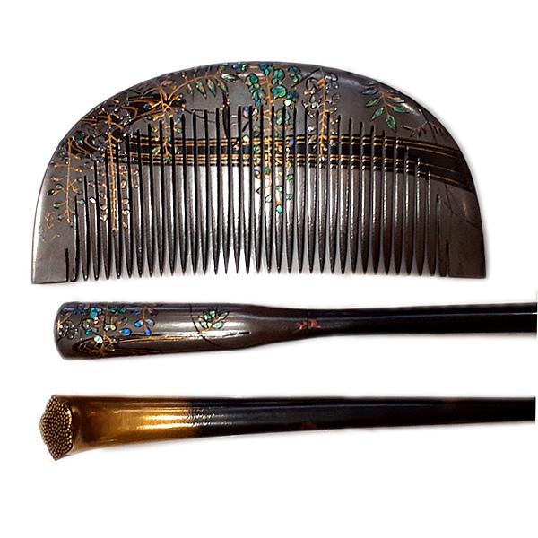 鼈甲 櫛と簪のセット 簪 櫛 鼈甲 螺鈿 P2409186 - メルカリ