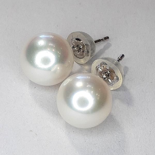 あこや本真珠 8.5ミリ珠 ピアス パールピアス 8.5mm ホワイト系