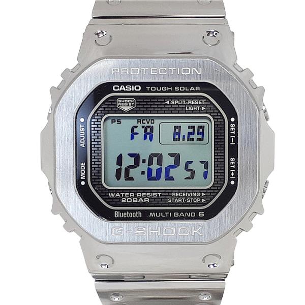 美品 箱説付 G-SHOCK GMW-B5000D 電波ソーラー シルバー G-SHOCK FULL METAL 5000 SERIES 電波ソーラー Bluetooth搭載