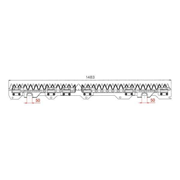 ヤンマー コンバイン刈刃 AG-460, AG-467, AG-470 用 1台分セット (品番6640) [ナシモト工業製]