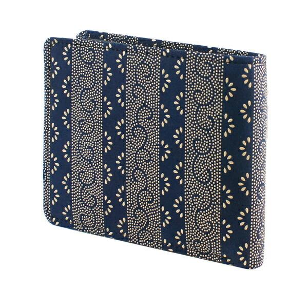 印伝 甲州印伝 印傳屋 上原勇七 財布 二つ折り財布 2008 爪唐草 紺地×白漆 鹿革 本革 レザー 和柄 ブランド 冬物 冬ギフト クリスマス 贈り物 YM01 印傳屋（INDEN-YA） 印伝 甲州印伝 上原勇七 財布 二つ折り財布 印伝