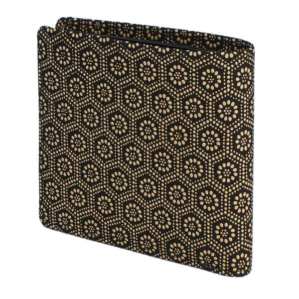 印伝 甲州印伝 印傳屋 上原勇七 財布 二つ折り財布 2009 亀甲 黒地×白漆 鹿革 本革 レザー キャッシュレス 和柄 ブランド 冬物 冬ギフト クリスマス 贈り物 YM01 印傳屋（INDEN-YA） 印伝 甲州印伝 上原勇七 財布 二つ折り財布 2009