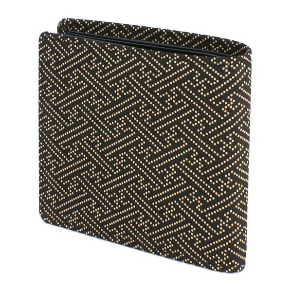 印伝 甲州印伝 印傳屋 上原勇七 財布 二つ折り財布 2009 紗綾形 黒地×白漆 鹿革 本革 レザー キャッシュレス 和柄 ブランド 冬物 冬ギフト クリスマス 贈り物 YM01 印傳屋（INDEN-YA） 印伝 甲州印伝 上原勇七 財布 二つ折り財布 2009