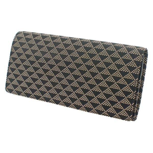 印伝 甲州印伝 印傳屋 上原勇七 財布 長財布 束入れ 2109 波うろこ 黒地×白漆 鹿革 本革 レザー 和柄 ブランド 冬物 冬ギフト クリスマス 贈り物 YM01 印傳屋（INDEN-YA） 印伝 甲州印伝 上原勇七 財布 長財布 印伝財布 束