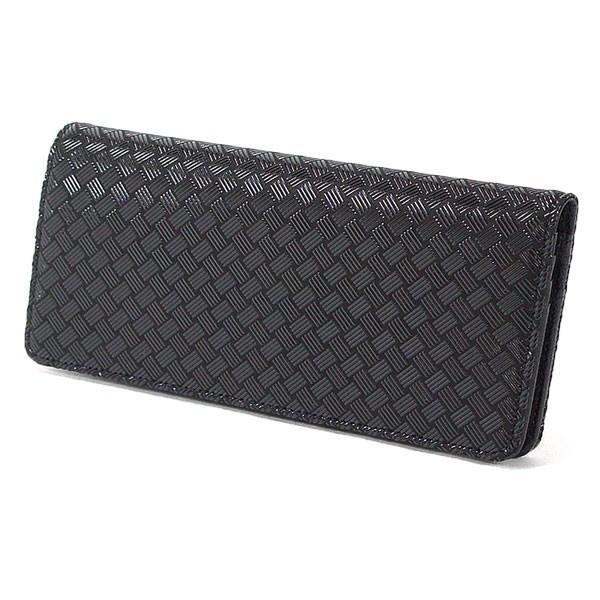 印伝 甲州印伝 印傳屋 上原勇七 財布 長財布 束入れ 2110 網代編 黒地×黒漆 鹿革 本革 レザー 和柄 ブランド 冬物 冬ギフト クリスマス 贈り物 YM01 印傳屋（INDEN-YA） 印伝 甲州印伝 上原勇七 財布 長財布 印伝財布 束