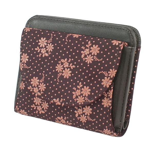 印伝 甲州印伝 印傳屋 上原勇七 財布 二つ折り財布 2219 秋桜 コスモス 紫地×ピンク漆 鹿革 本革 レザー 花柄 ブランド 冬物 冬ギフト クリスマス 贈り物 YM02 印傳屋（INDEN-YA） 印伝 甲州印伝 上原勇七 財布 二つ折り財布 印伝