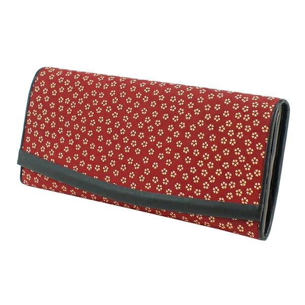 印伝 甲州印伝 印傳屋 上原勇七 財布 長財布 束入れ 2311 小桜 赤地×白漆 鹿革 本革 レザー 和柄 ブランド 冬物 冬ギフト クリスマス 贈り物 YM01 印傳屋（INDEN-YA） 印伝 甲州印伝 上原勇七 財布 長財布 印伝財布 束