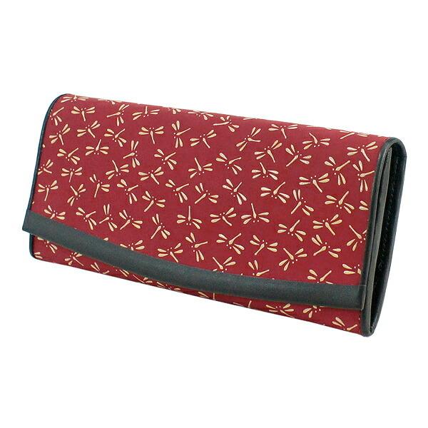 印伝 甲州印伝 印傳屋 上原勇七 財布 長財布 束入れ 2311 とんぼ 紺地×白漆 鹿革 本革 レザー 和柄 ブランド 冬物 冬ギフト クリスマス 贈り物 YM01 印傳屋（INDEN-YA） 印伝 甲州印伝 上原勇七 財布 長財布 印伝財布 束