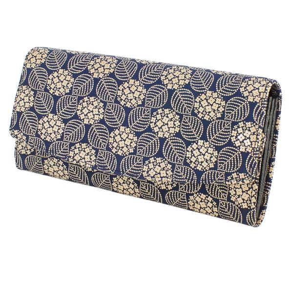 印伝 甲州印伝 印傳屋 上原勇七 財布 長財布 束入れ 2314 あじさい 紫陽花 赤地×白漆 鹿革 本革 レザー 花柄 ブランド 冬物 冬ギフト クリスマス 贈り物 YM02 印傳屋（INDEN-YA） 印伝 甲州印伝 上原勇七 財布 長財布 印伝財布 束