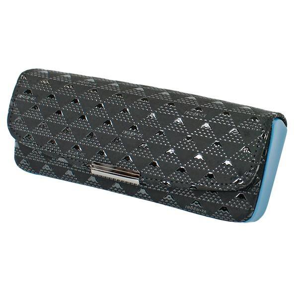 印伝 甲州印伝 印傳屋 上原勇七 メガネケース 眼鏡ケース たかね 2812 富士山 黒地×白漆 鹿革 本革 レザー 和柄 ブランド 冬物 冬ギフト クリスマス 贈り物 YM01 印傳屋（INDEN-YA） 印伝 甲州印伝 上原勇七 メガネケース 眼鏡ケース