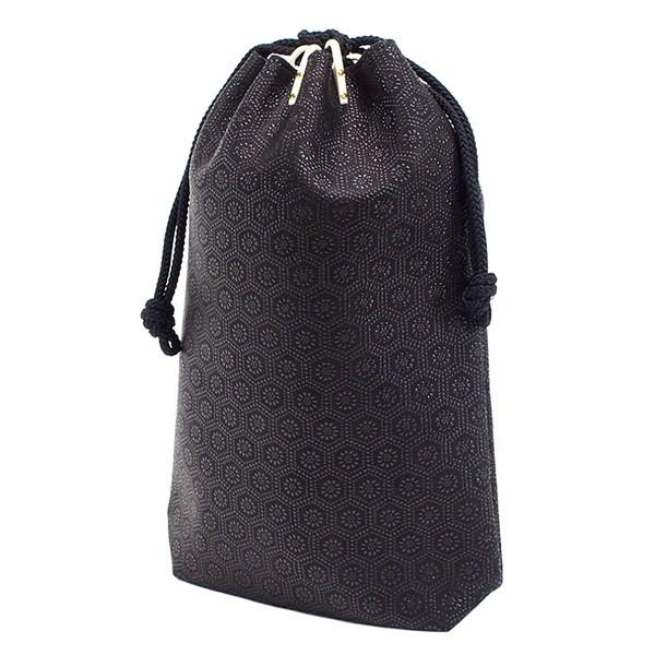 印伝 甲州印伝 印傳屋 上原勇七 合切袋 巾着 3007 とんぼ 紺地×白漆 鹿