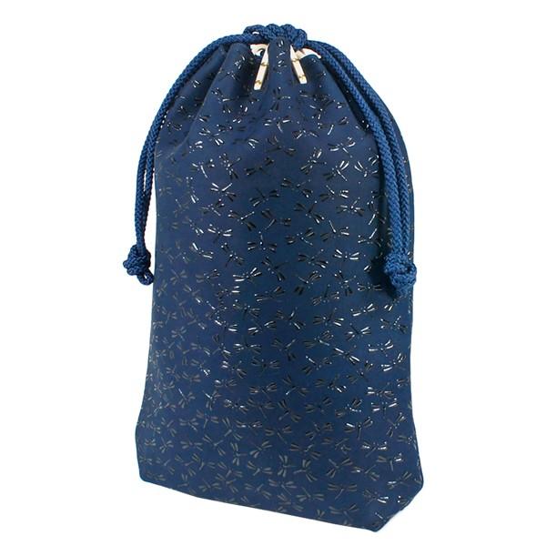 【新品】印傳屋 巾着 合切袋(小) 鹿革  青海波 新品】印傳屋 巾着 合切袋(小) 鹿革 青海波
