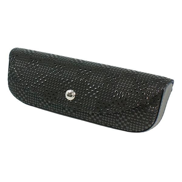 印伝 甲州印伝 印傳屋 上原勇七 メガネケース メガネ入れ 4210 変わり市松小 黒地×黒漆 鹿革 本革 レザー 和柄 ブランド 冬物 冬ギフト クリスマス 贈り物 YM01 印傳屋（INDEN-YA） 印伝 甲州印伝 上原勇七 メガネケース メガネ入れ