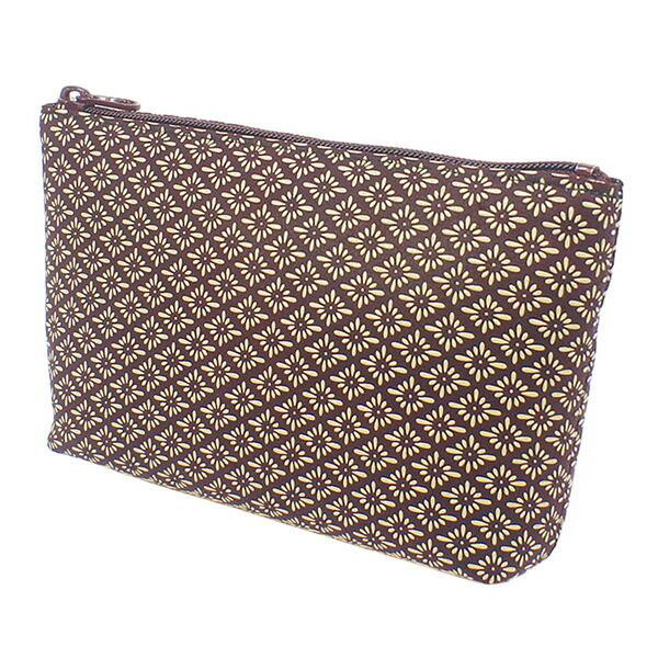 印伝 甲州印伝 印傳屋 上原勇七 ポーチ 化粧ポーチ 4405 菱菊 紫地×白漆 鹿革 本革 レザー 和柄 ブランド 冬物 冬ギフト クリスマス 贈り物 YM02 印傳屋（INDEN-YA） 印伝 甲州印伝 上原勇七 ポーチ 化粧ポーチ 4405