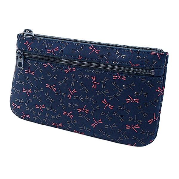 印伝 甲州印伝 印傳屋 上原勇七 ポーチ 通帳入れ なごみ 7524 とんぼ 鹿革 本革 レザー 和柄 ブランド 冬物 冬ギフト クリスマス 贈り物 YM01 印傳屋（INDEN-YA） 印伝 甲州印伝 上原勇七 ポーチ 通帳入れ なごみ