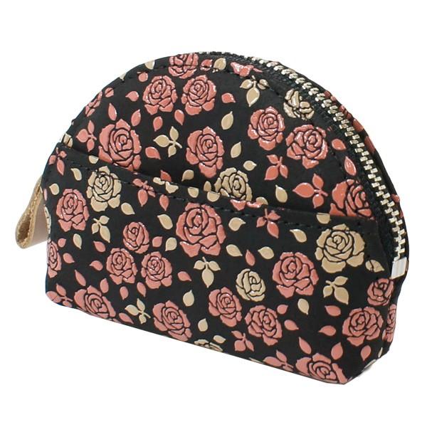 印伝 甲州印伝 印傳屋 上原勇七 財布 小銭入れ かぐわ 8411 ローズ小 鹿革 本革 レザー 花柄 ブランド 冬物 冬ギフト クリスマス 贈り物 YM01 印傳屋（INDEN-YA） 印伝 甲州印伝 上原勇七 財布 小銭入れ 小物入れ