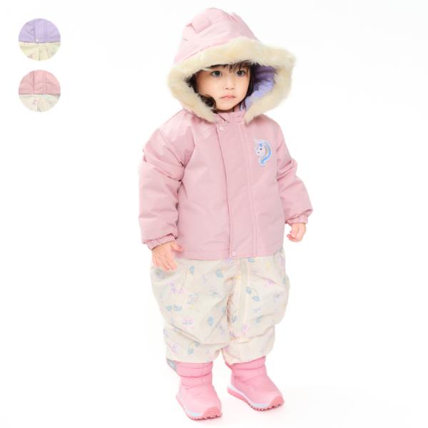 今年もスノーコンビ・ジャンプスーツ・カバーオール・スキーウェア・つなぎを入荷しました♪雪遊びにもおすすめ！！ 胸にはユニコーンのアップリケ、フードにはくま耳、リボンとユニコーンの総柄の切替、背中には天使の羽プリント。 女の子らしい可愛いデザ...